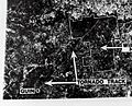 Guin, Alabama, 1974 tornado damage path ERTS-1 satellite image (cropped)