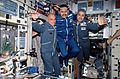 ISS-02 Soyuz TM-32 Taxi crewmembers in the Zvezda Service Module
