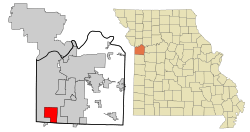 Location of Grandview, Missouri