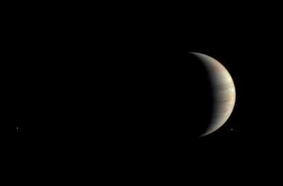 Jupiter and Europa and Io - Voyager 1 (32932249478)