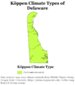 Köppen Climate Types Delaware