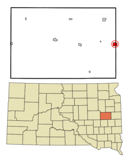 Location in Kingsbury County and the state of South Dakota