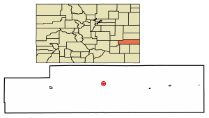 Location of the Town of Eads in Kiowa County, Colorado.
