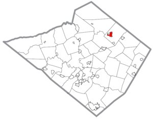Location of Kutztown in Berks County, Pennsylvania.
