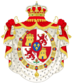 Lesser Royal Coat of Arms of Spain (1700-1868 and 1834-1930)-Golden Fleece and Mantle Variant
