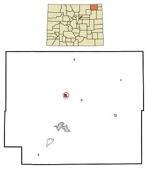 Location of the Padroni CDP in Logan County, Colorado.