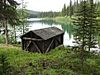 Lower Logging Lake Snowshoe Cabin and Boathouse