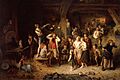 Ludwig Knaus - Der Taschenspieler in der Scheune (1862)