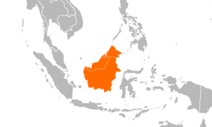 Map of Borneo and surrounding islands, including Palawan