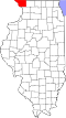 State map highlighting Jo Daviess County