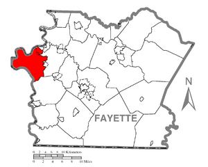 Location of Luzerne Township in Fayette County