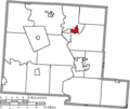 Map of Pickaway County Ohio Highlighting Ashville Village