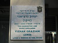 Memorial plaque to Izhak Graziani in Tel Aviv