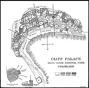 Mesa Verde NP cliff palace ground plan