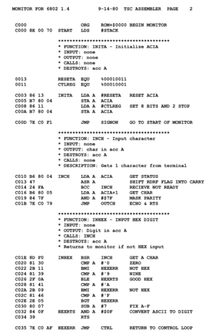 Motorola 6800 Assembly Language