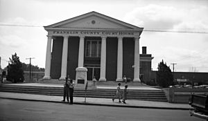 Franklin County Courthouse in Louisburg. July 1948.