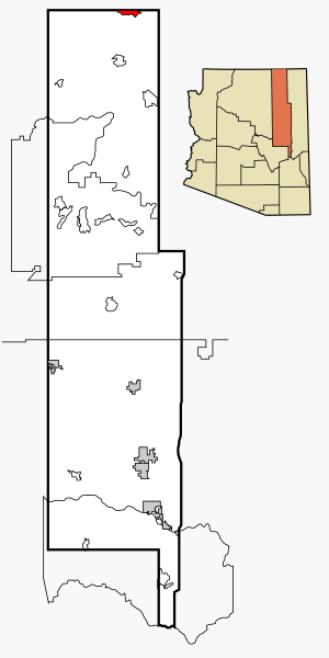 Location in Navajo County and the state of Arizona
