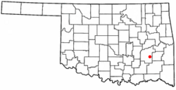 Location of Haileyville, Oklahoma