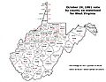 October 24, 1861 county vote for West Virginia statehood