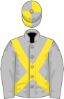 Silver grey, yellow cross-belts, quartered cap