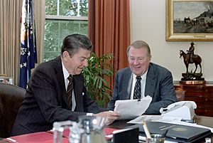 President Ronald Reagan meeting with Ed Meese