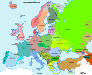Rectified Languages of Europe map