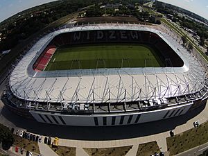 Stadion Widzewa, Widok z lotu drona. Łódź Widzew 29-07-2017