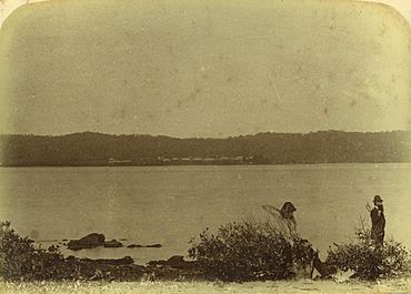 StateLibQld 2 257782 Dunwich shore viewed from Peel Island, ca. 1885.jpg