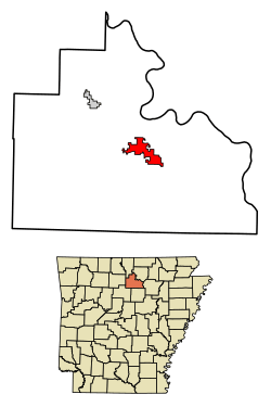 Location of Mountain View in Stone County, Arkansas.