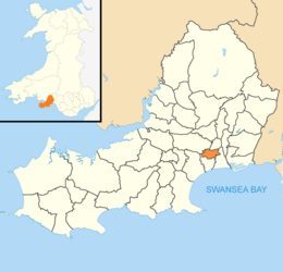 Swansea Wales communities - Townhill locator