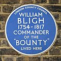 The blue plaque of William Bligh the commander of the Bounty