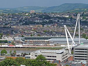 The view to the north-east from Newport Cathedral - geograph.org.uk - 2509141