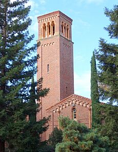 Trinity Hall bell tower - California State University, Chico - DSC03144 (cropped)