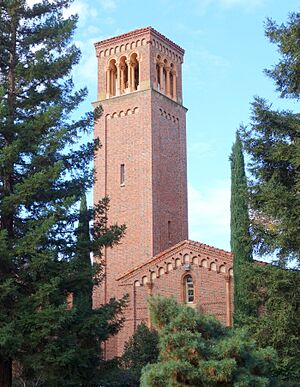 Trinity Hall bell tower - California State University, Chico - DSC03144 (cropped)