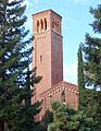 Trinity Hall bell tower - California State University, Chico - DSC03144 (cropped)