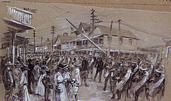 US Soldiers march through Tampa during Spanish-American War