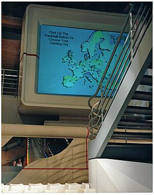 Walk-Through Computer - World Traveler software running on giant monitor