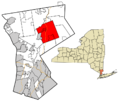 Westchester County New York incorporated and unincorporated areas Bedford (town) highlighted