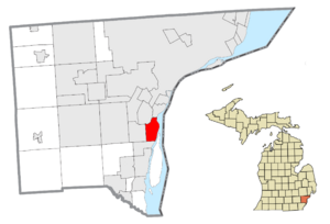 Location within Wayne County