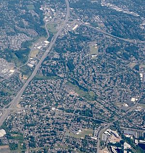Aerial of Cedar Hills and Marlene Village from west (2018)