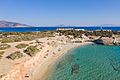 Aerial view of Hawaii Beach on Naxos Island, Greece