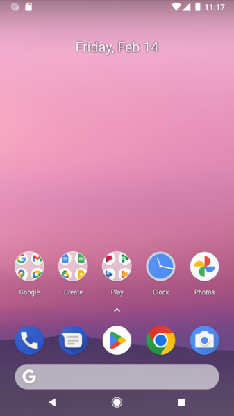 Android 8.1 (Pixel) Homescreen Screenshot