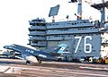 Argentine Navy Dassault Super Etendard jet on USS Ronald Reagan