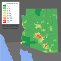 Arizona population map