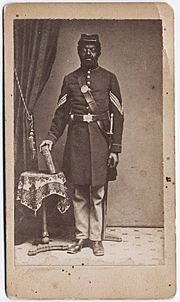 Black soldier in Union Army Sergeant uniform 1864