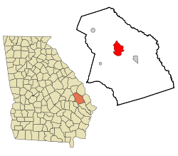Location in Bulloch County and the state of Georgia