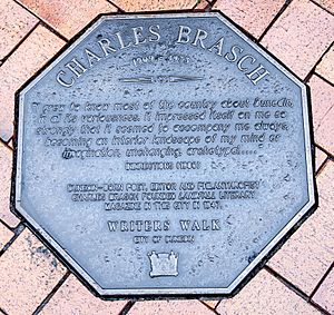 Charles Brasch memorial plaque in Dunedin