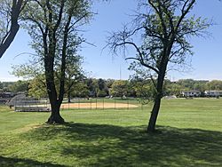 Clifton NJ, looking across Holster Park toward Montclair State University