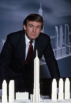 Donald Trump with model of Television City