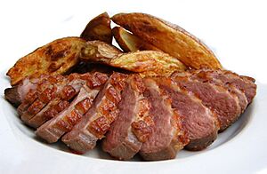 Duck breast, smoked and panfried